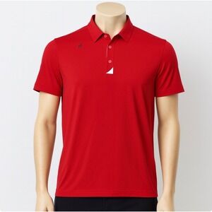 Zyia Active Performance Polo Shirt Mens S Red Athleisure Golf Workout Gym Casual